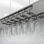 Contemporary Metal Hanging Wine Glass Rack Black