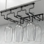 Contemporary Metal Hanging Wine Glass Rack Black