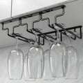 Contemporary Metal Hanging Wine Glass Rack Black