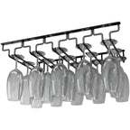 Contemporary Metal Hanging Wine Glass Rack Black