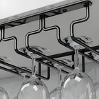 Contemporary Metal Hanging Wine Glass Rack Black