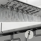 Contemporary Metal Hanging Wine Glass Rack Black