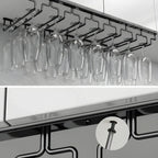 Contemporary Metal Hanging Wine Glass Rack Black