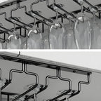 Contemporary Metal Hanging Wine Glass Rack Black