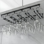 Contemporary Metal Hanging Wine Glass Rack Black