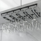 Contemporary Metal Hanging Wine Glass Rack Black