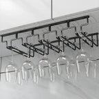 Contemporary Metal Hanging Wine Glass Rack Black