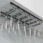 Contemporary Metal Hanging Wine Glass Rack Black