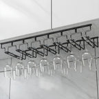 Contemporary Metal Hanging Wine Glass Rack Black