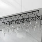 Contemporary Metal Hanging Wine Glass Rack Black