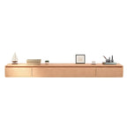 Scandinavian Wood Floating TV Stand with Cabinet