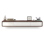 Scandinavian Wood Floating TV Stand with Cabinet