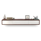 Scandinavian Wood Floating TV Stand with Cabinet