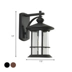 Rustic Metal Cylinder Glass Shade Outdoor Wall Light