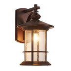 Rustic Metal Cylinder Glass Shade Outdoor Wall Light