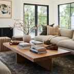 Nordic Rectangle Natural Wood Cross Legs Coffee Table