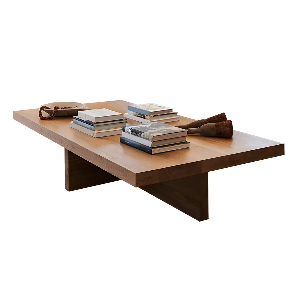 Nordic Rectangle Natural Wood Cross Legs Coffee Table