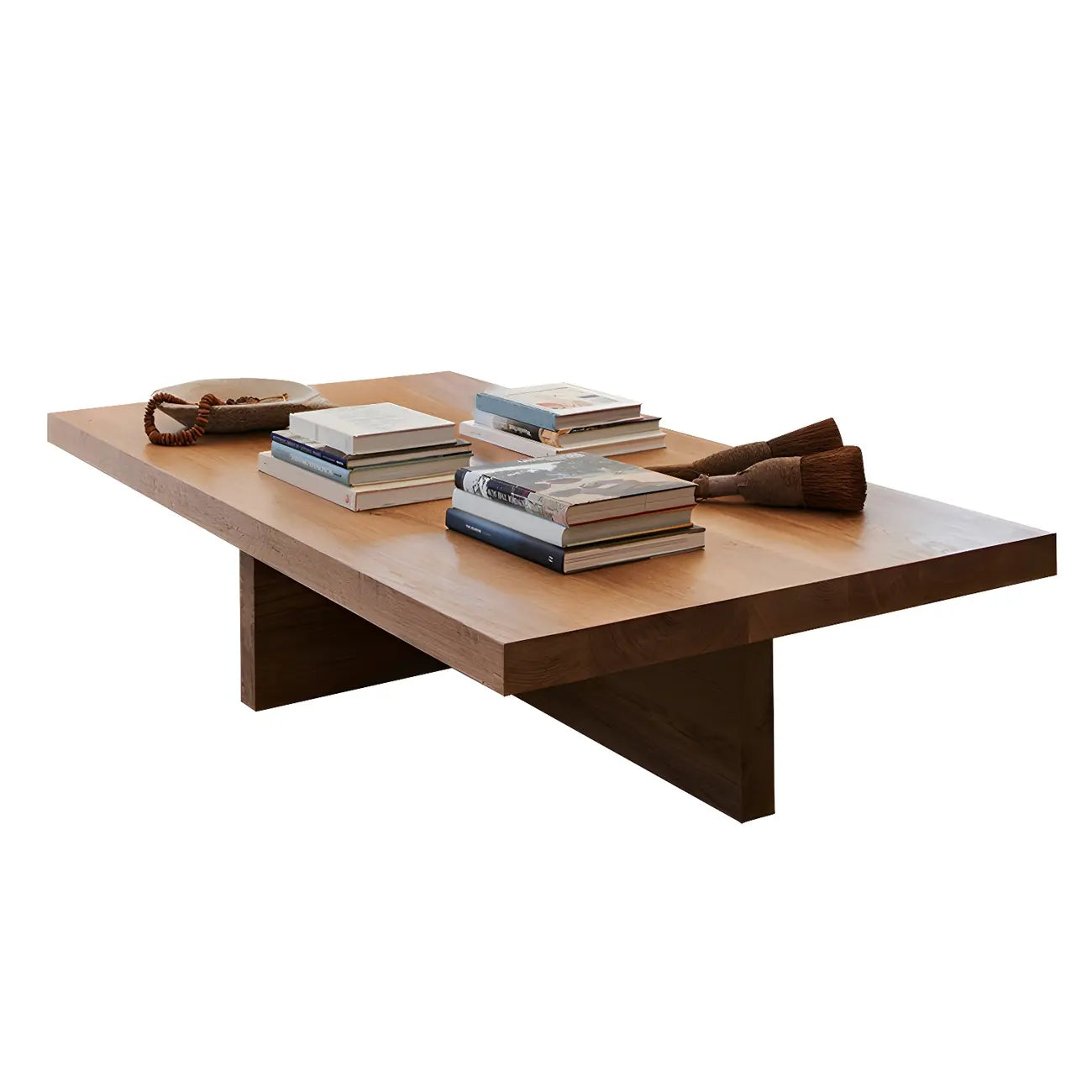 Nordic Rectangle Natural Wood Cross Legs Coffee Table