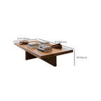 Nordic Rectangle Natural Wood Cross Legs Coffee Table