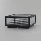 Modern Rectangular Black Metal Outdoor Solar Post Light