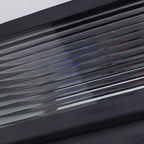 Modern Rectangular Black Metal Outdoor Solar Post Light