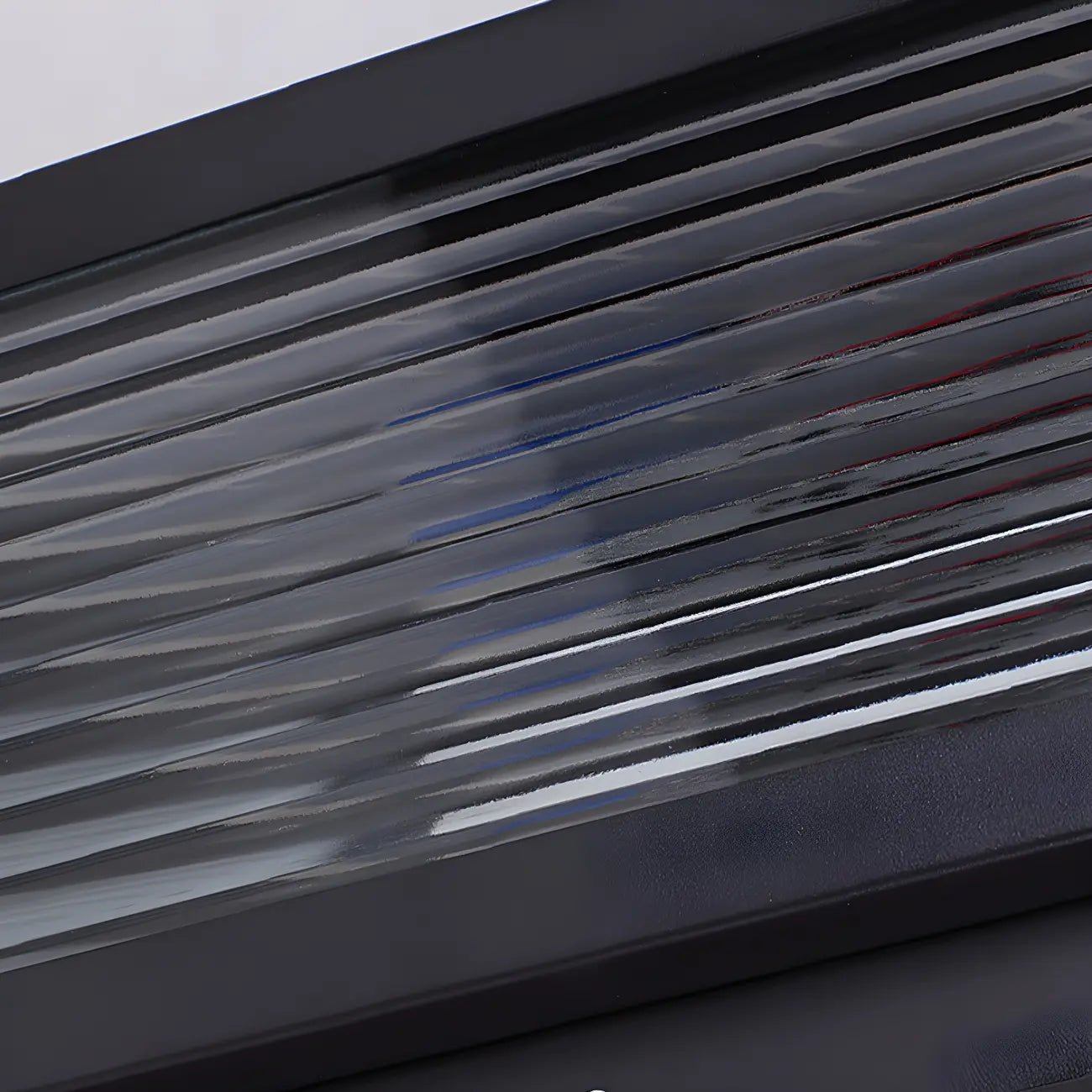 Modern Rectangular Black Metal Outdoor Solar Post Light