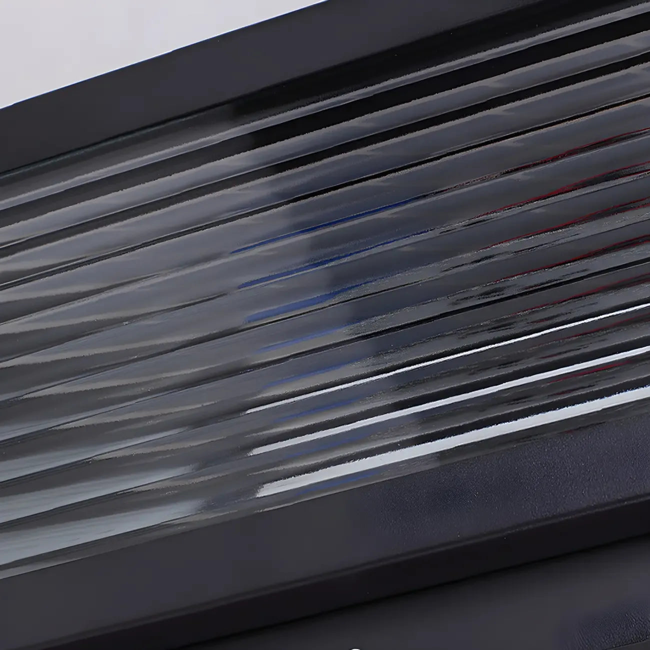 Modern Rectangular Black Metal Outdoor Solar Post Light