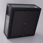Modern Rectangular Black Metal Outdoor Solar Post Light