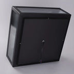 Modern Rectangular Black Metal Outdoor Solar Post Light