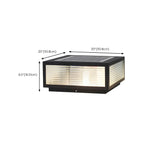 Modern Rectangular Black Metal Outdoor Solar Post Light