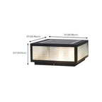 Modern Rectangular Black Metal Outdoor Solar Post Light