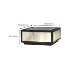 Modern Rectangular Black Metal Outdoor Solar Post Light