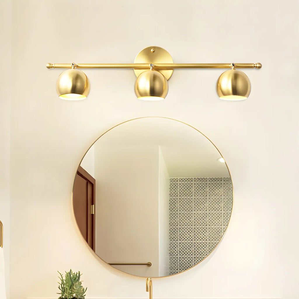 Modern Gold Dome Brass Vanity Light for Bathroom