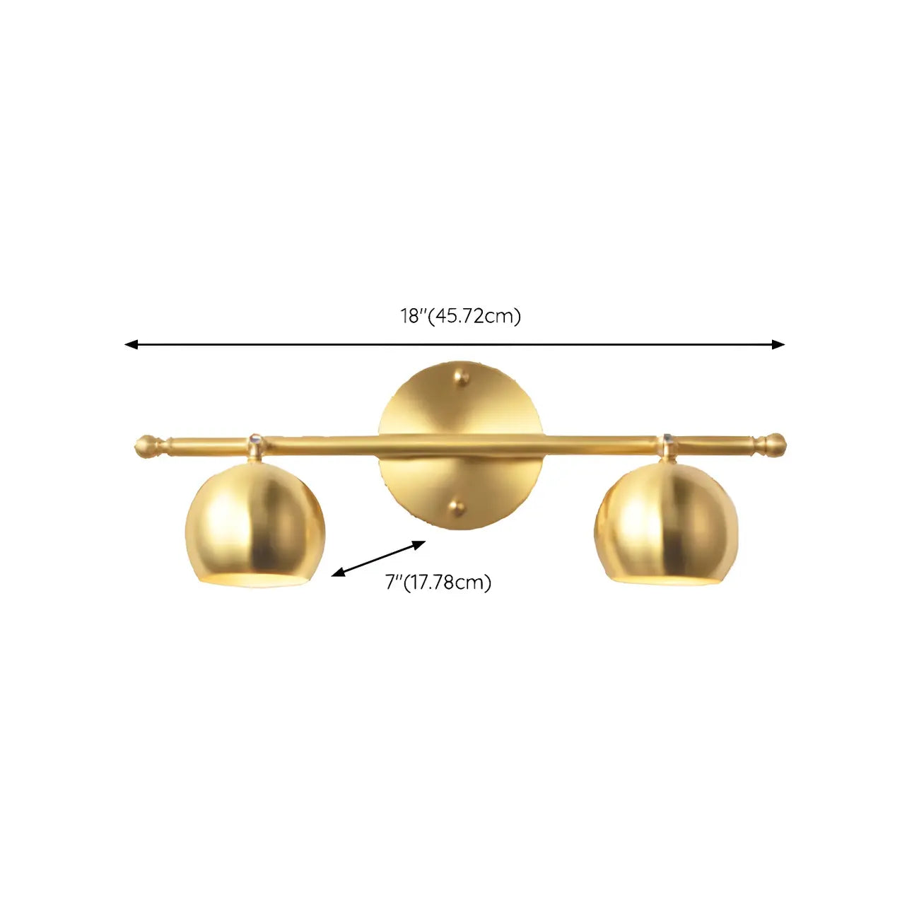 Modern Gold Dome Brass Vanity Light for Bathroom
