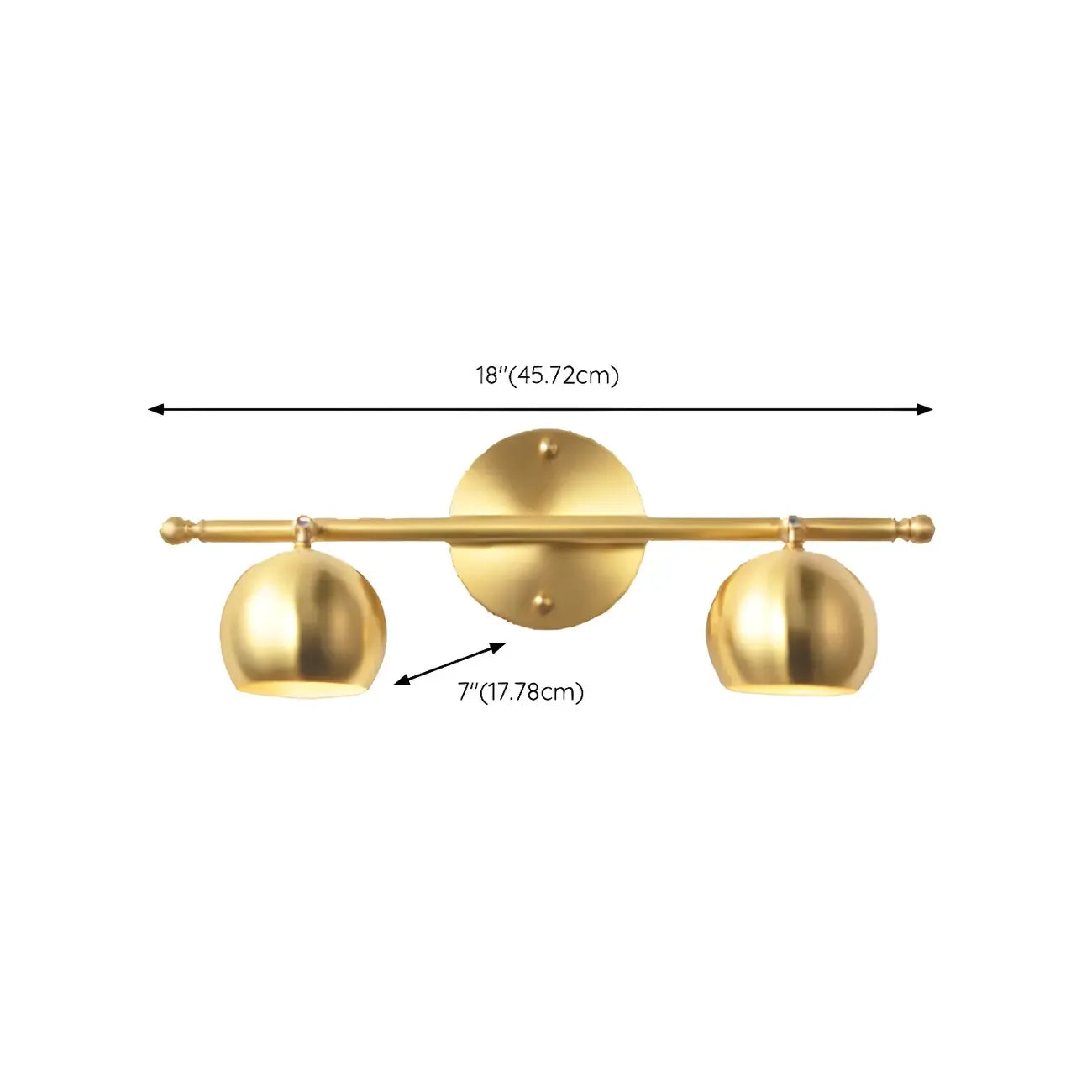 Modern Gold Dome Brass Vanity Light for Bathroom