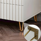 Modern Wooden Stripe Gold Accents Stylish Nightstand