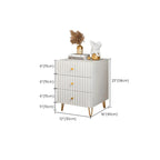 Modern Wooden Stripe Gold Accents Stylish Nightstand