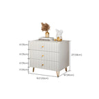 Modern Wooden Stripe Gold Accents Stylish Nightstand