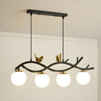 Industrial Black Globe 4-Light Kitchen Island Pendant Light