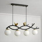Industrial Black Globe 4-Light Kitchen Island Pendant Light