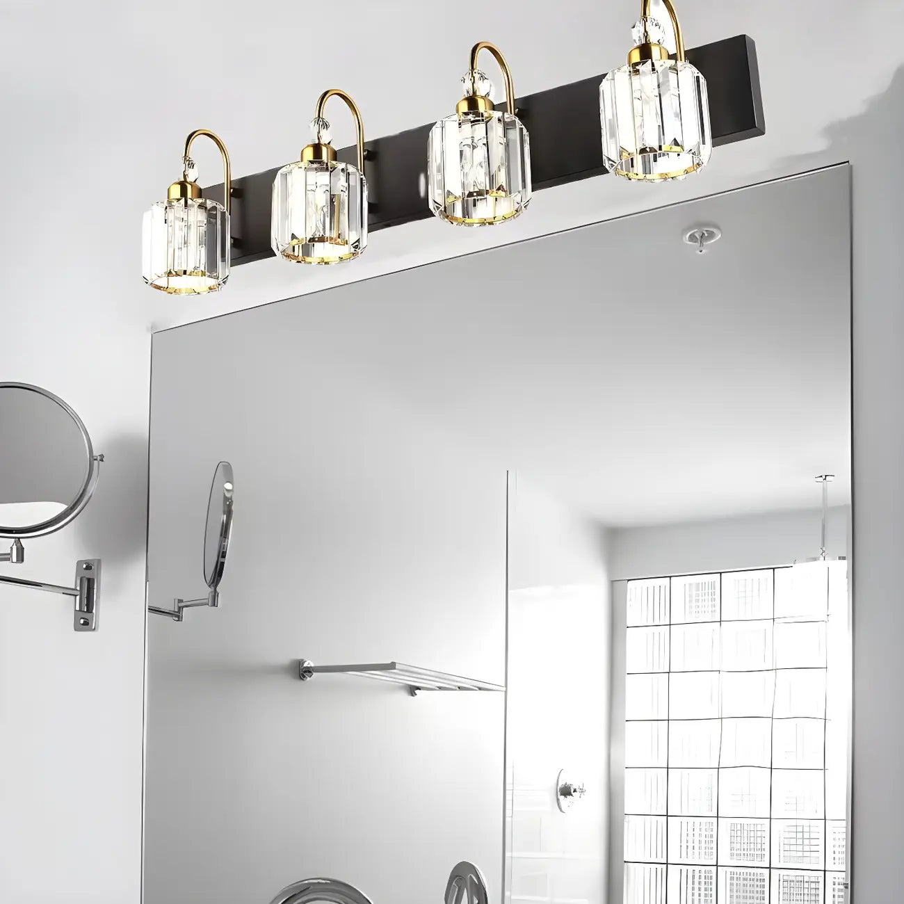 Modern Glam Crystal Vanity Light for Bathroom