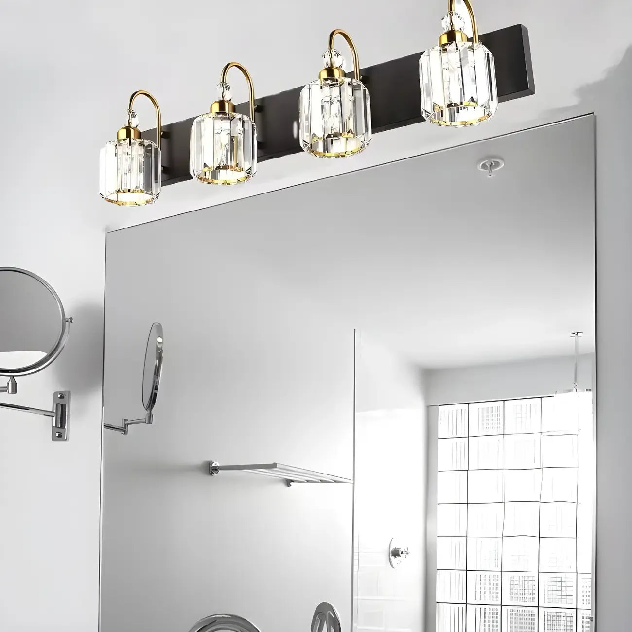 Modern Glam Crystal Vanity Light for Bathroom
