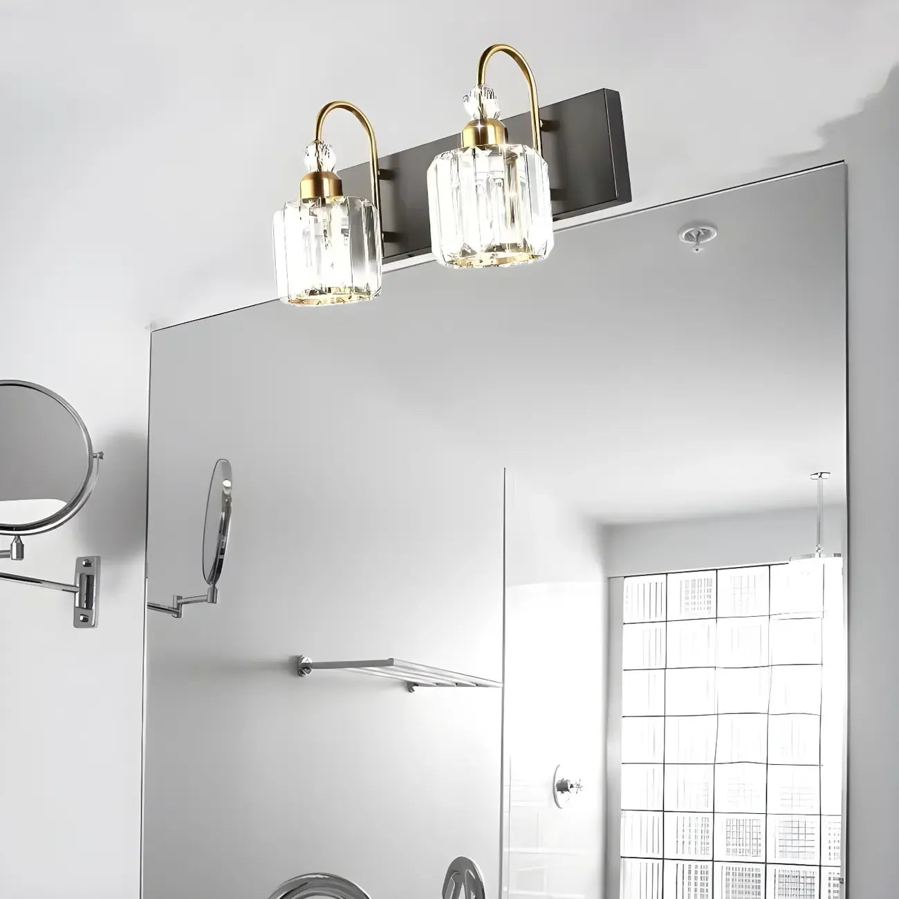 Modern Glam Crystal Vanity Light for Bathroom
