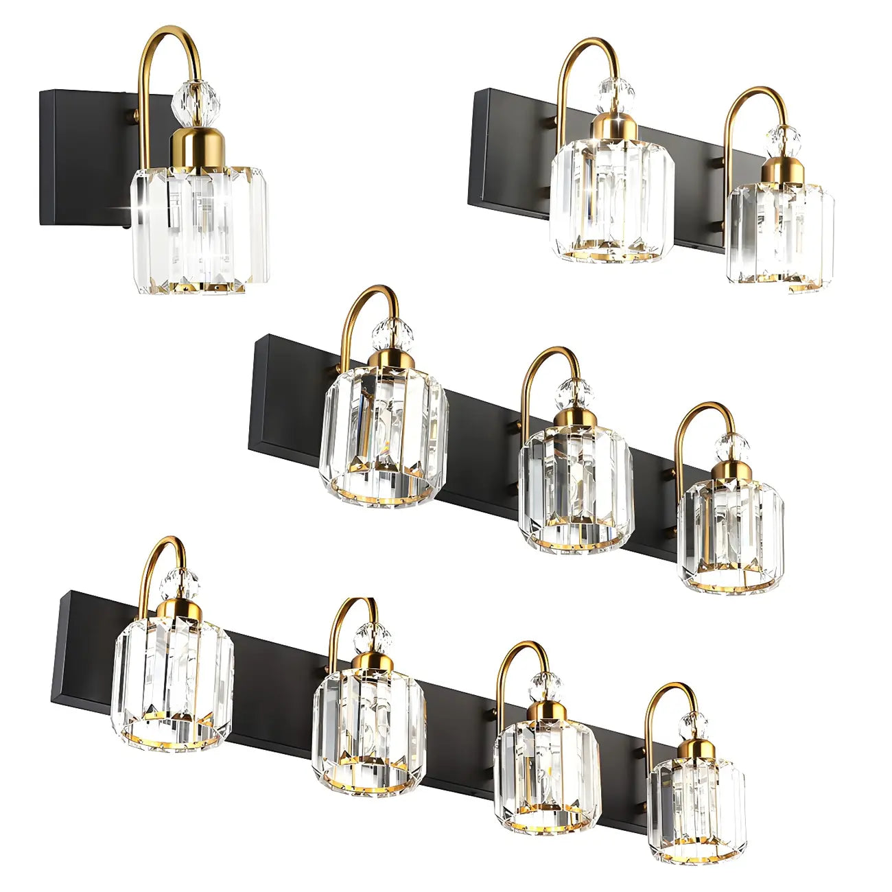 Modern Glam Crystal Vanity Light for Bathroom
