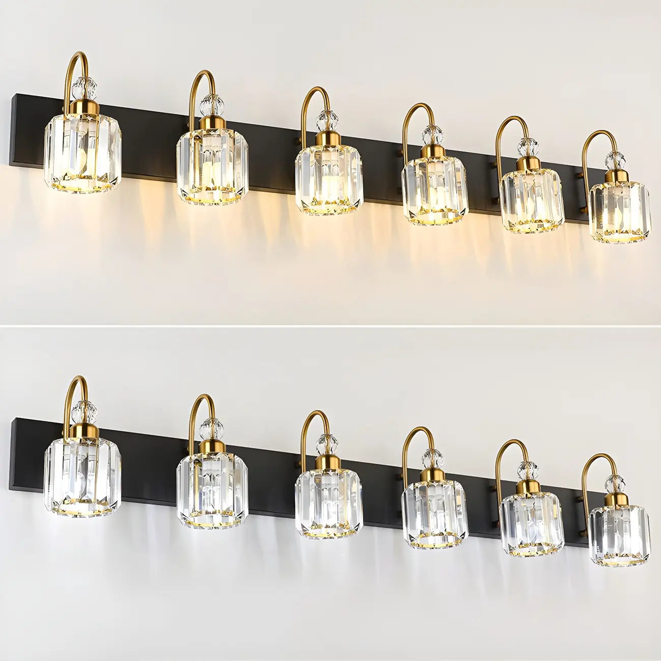 Modern Glam Crystal Vanity Light for Bathroom