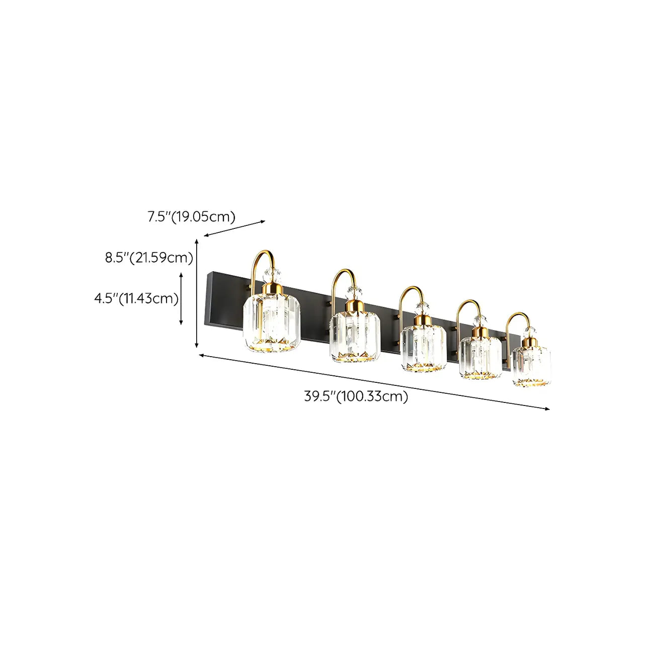 Modern Glam Crystal Vanity Light for Bathroom