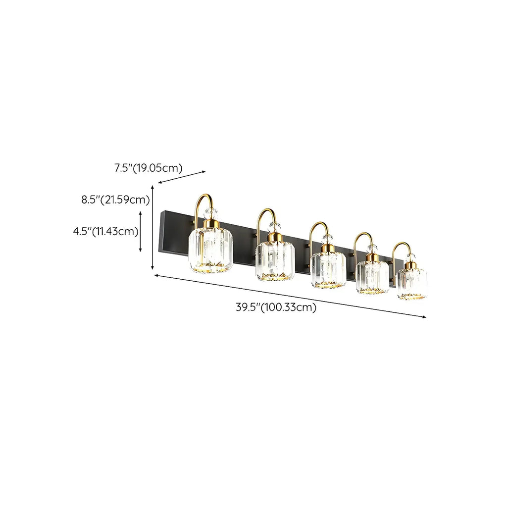 Modern Glam Crystal Vanity Light for Bathroom