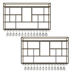 Rectangular Black Metal Wall-Mounted Wine Bottle Rack