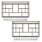 Rectangular Black Metal Wall-Mounted Wine Bottle Rack