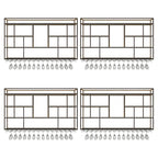 Rectangular Black Metal Wall-Mounted Wine Bottle Rack